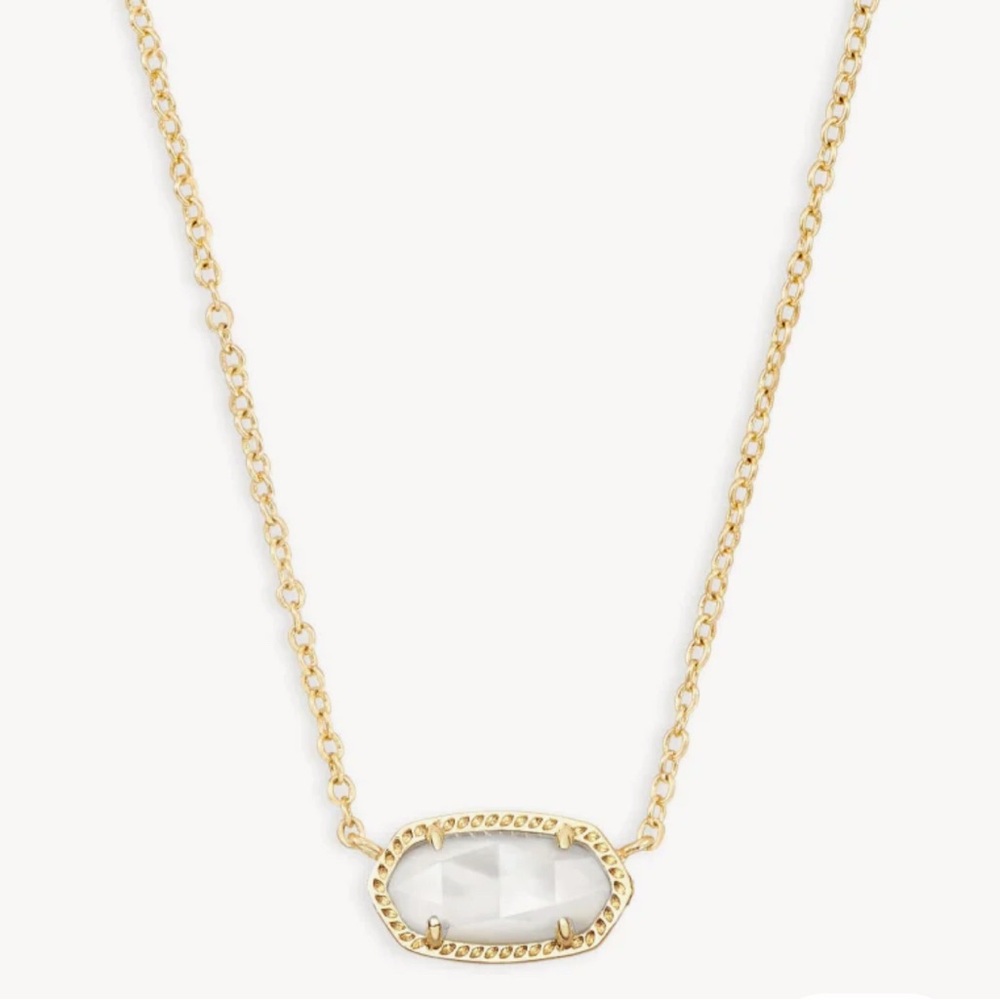 Kendra Scott Elisa mother of pearl White stone necklace gold